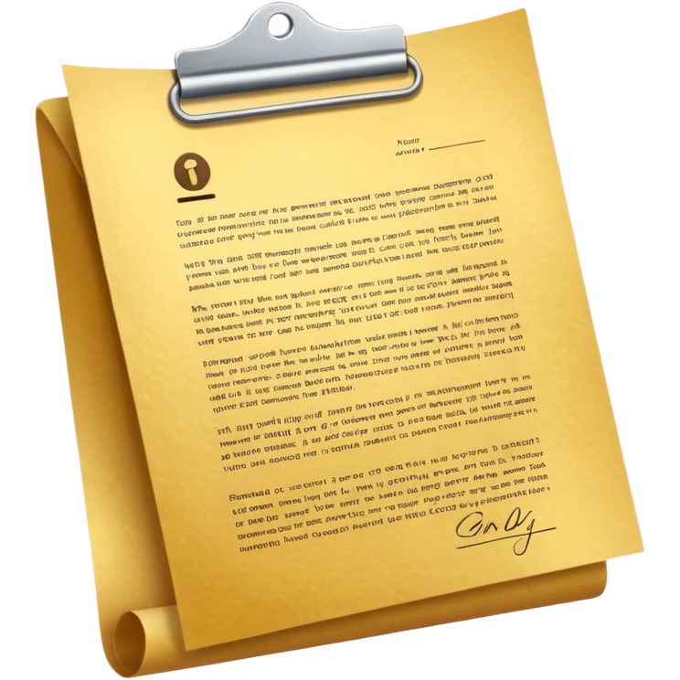 Professional safe guarantee contract golden paper signed emoji