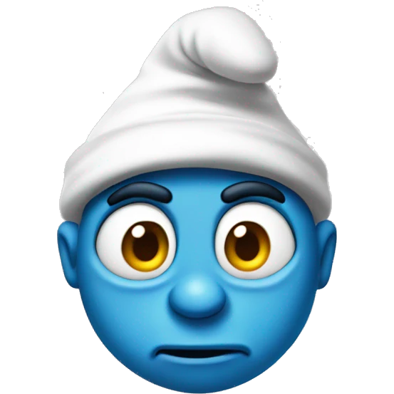 Smurf looking dumb emoji