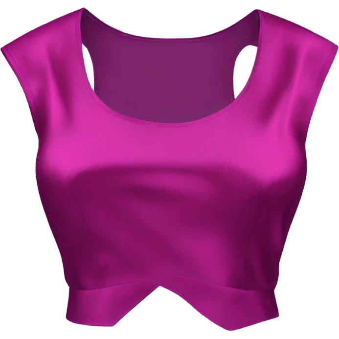 Realistic magenta cut out silk crop top blouse. emoji