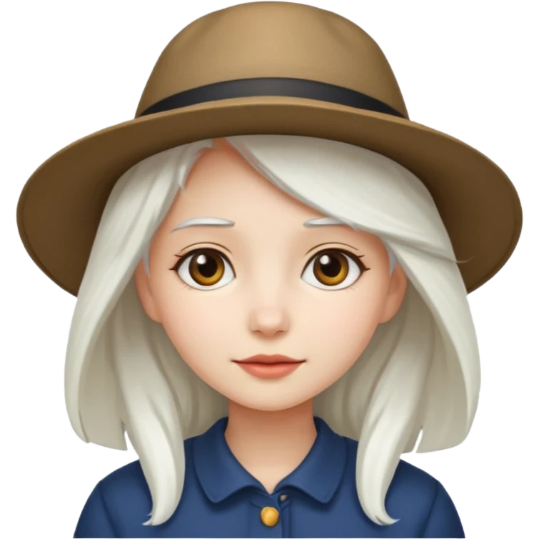very very white haired hatted girl emoji