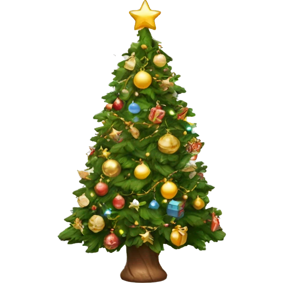 Christmqs tree whit expensive and a lot of decor  emoji