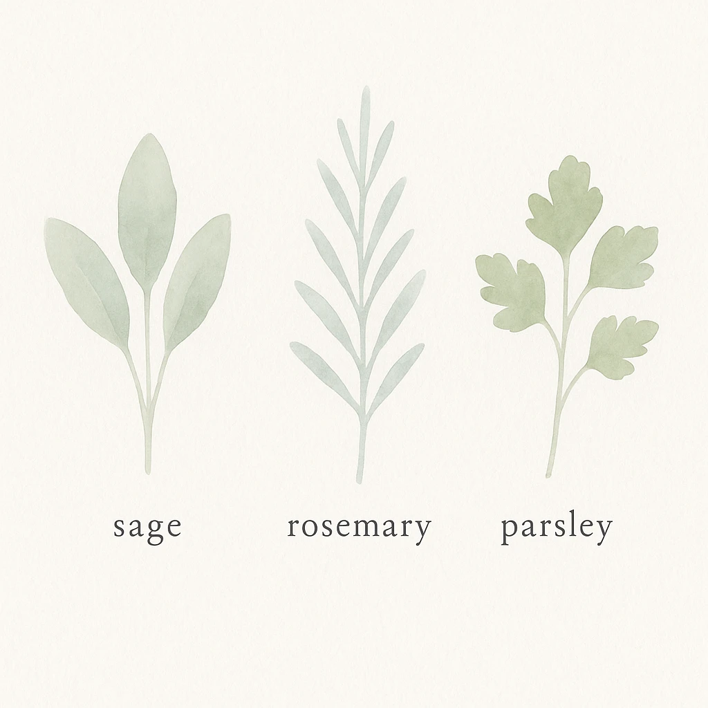 herbs, realistic watercolor style emoji