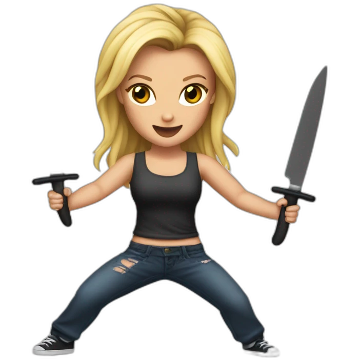 Britney spears dances with knives emoji