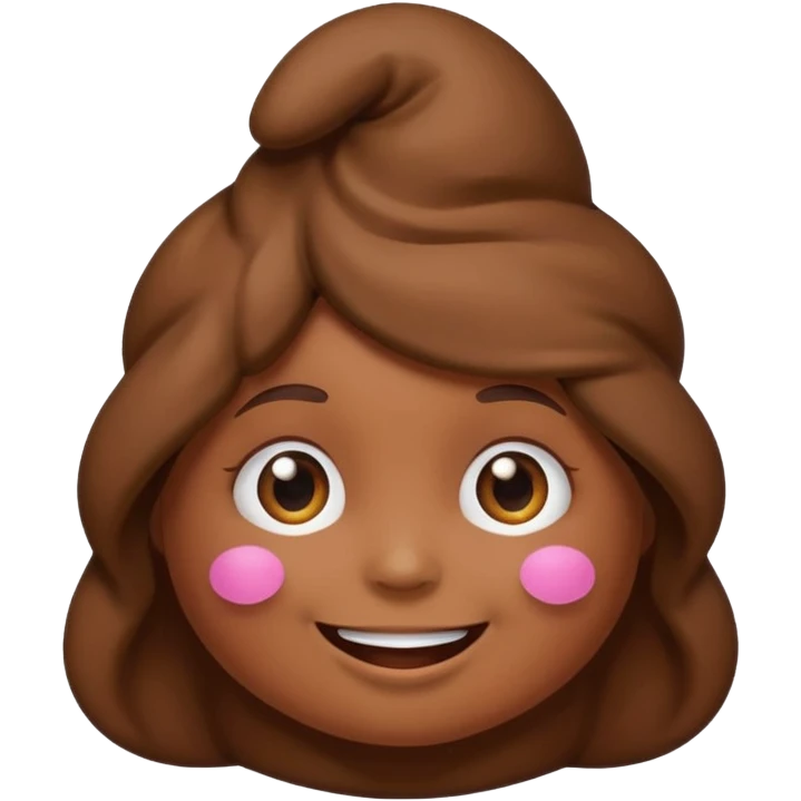 Un fille a la tête de caca smile et habillé en caca emoji