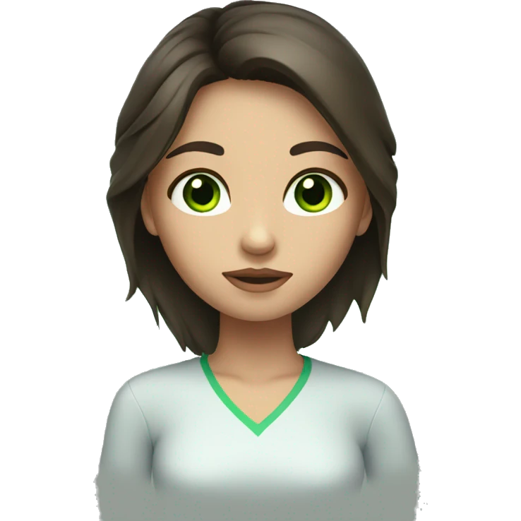 Brunette with green eyes taking care  emoji