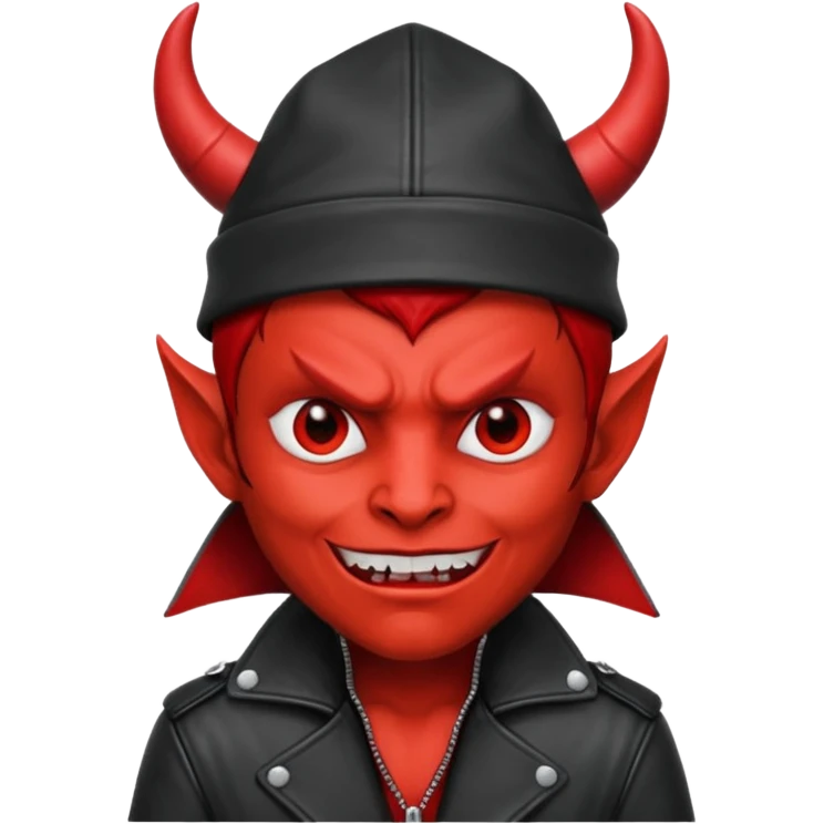 devil with jacket and hat emoji