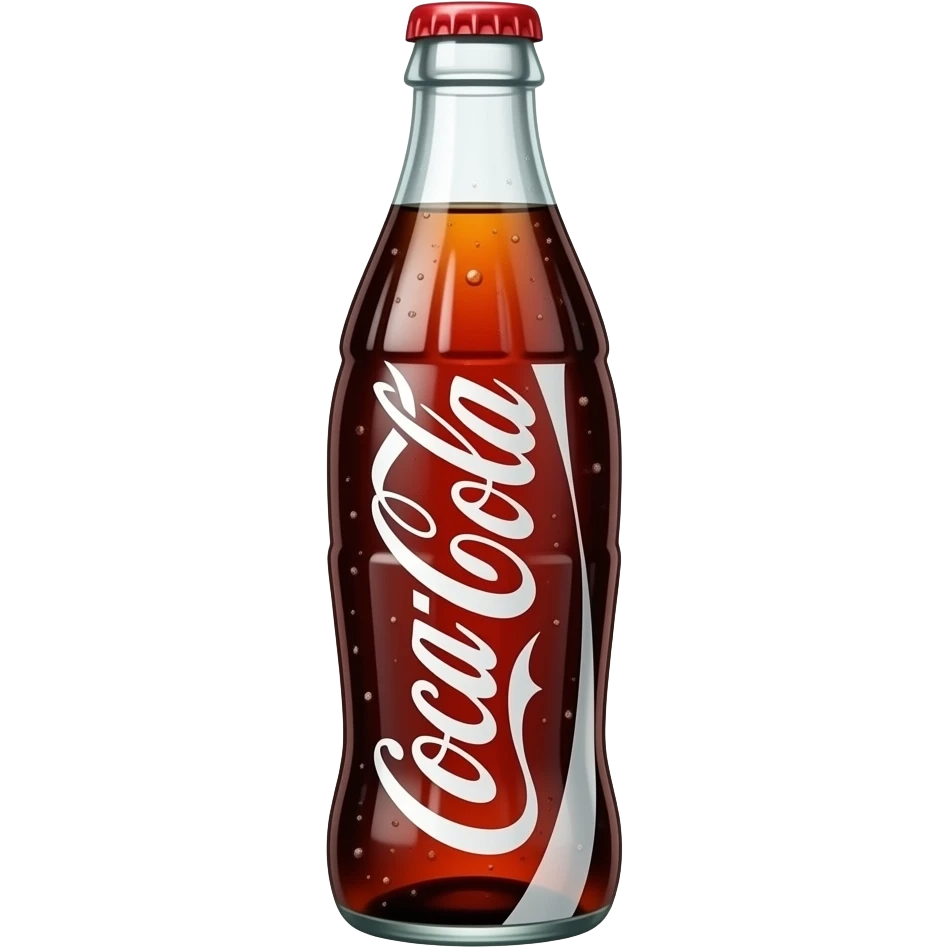 Create a cococola cold drink bottle into a copyable, emoji to use in text messages emoji