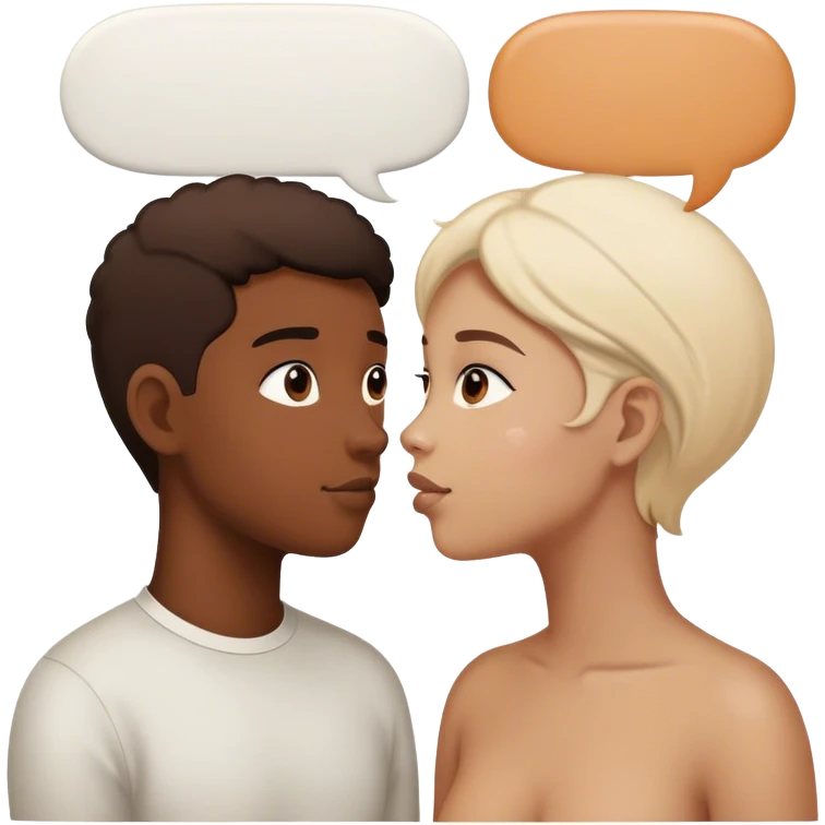 two people facing each other and a talk baloon between them, creating a sense of conversar emoji