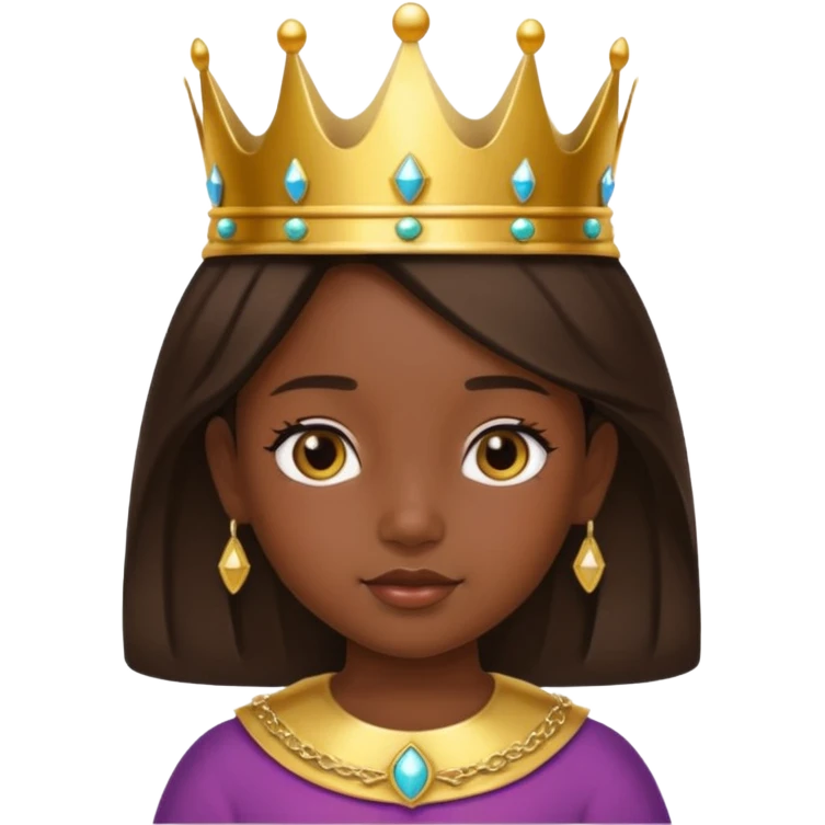 royal girl chid with dark skin emoji
