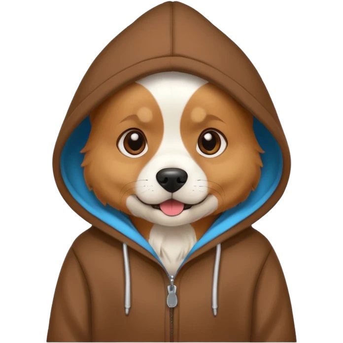Dog wearing a hoodie emoji