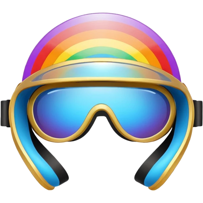gold simulation rainbow visor Earth goggles emoji