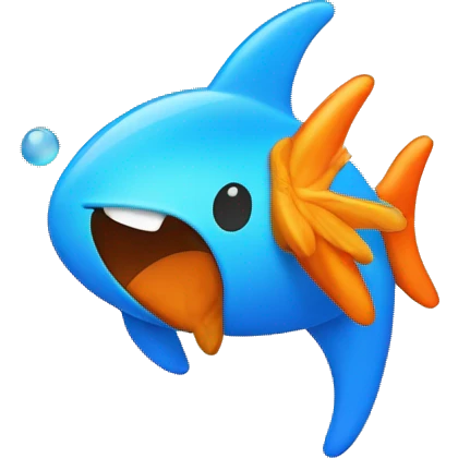 Una estrella de mar con color azul y naranja  emoji