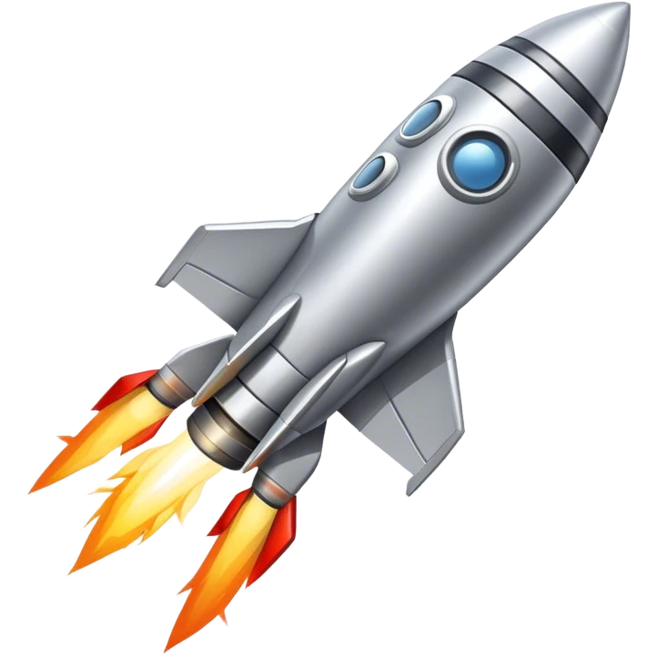 rocket taking off towards 2 o clock emoji