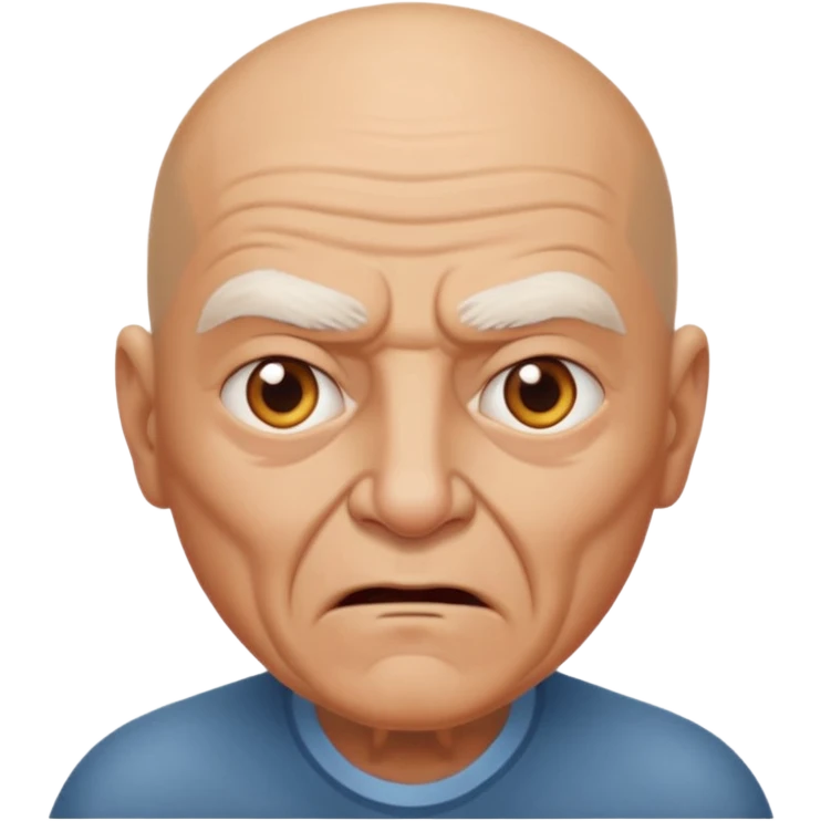 agressive elderly man, bald head emoji