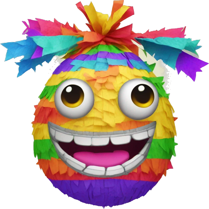 colorful pinata with big eyes and smiling face emoji