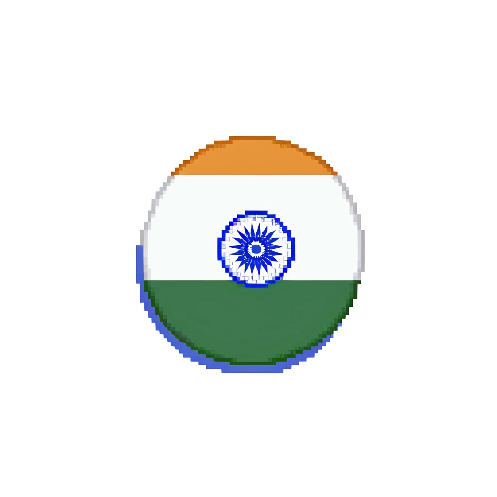 India flag with three horizontal bands - saffron at top, white in middle with blue wheel, and green at bottom emoji