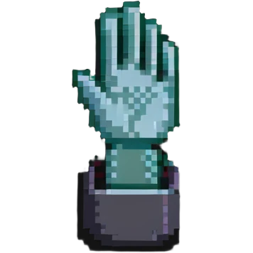 character making a 'stop' hand gesture emoji