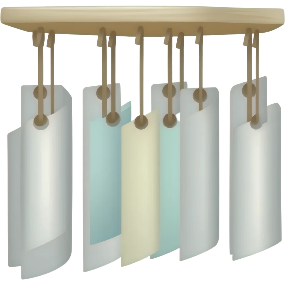 wind chimes with paper emoji
