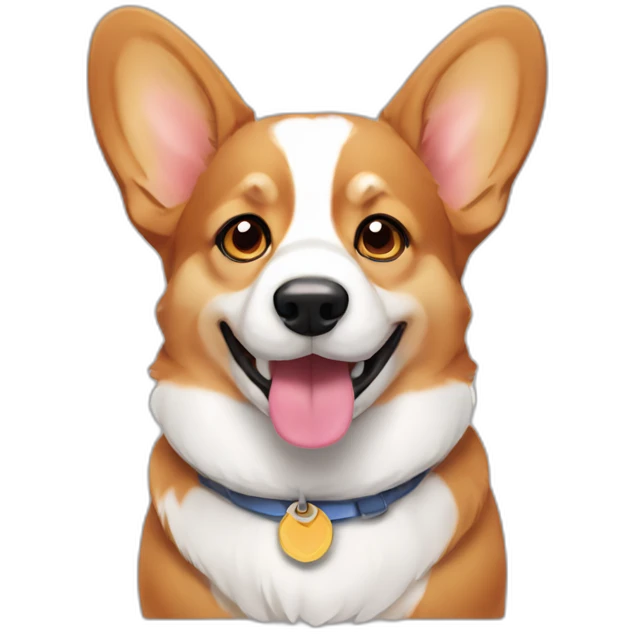 tricolor funny corgi emoji
