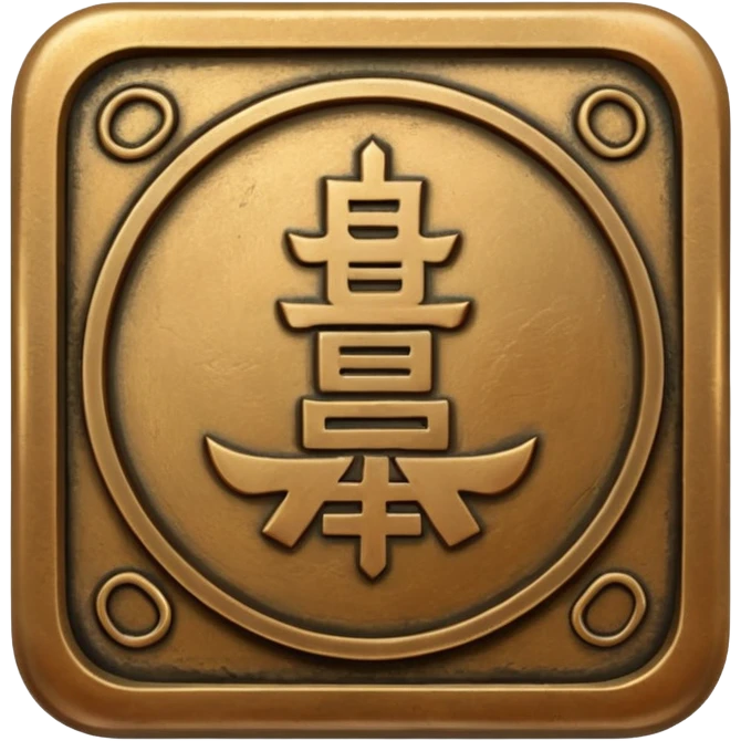 an old square chinese coin emoji