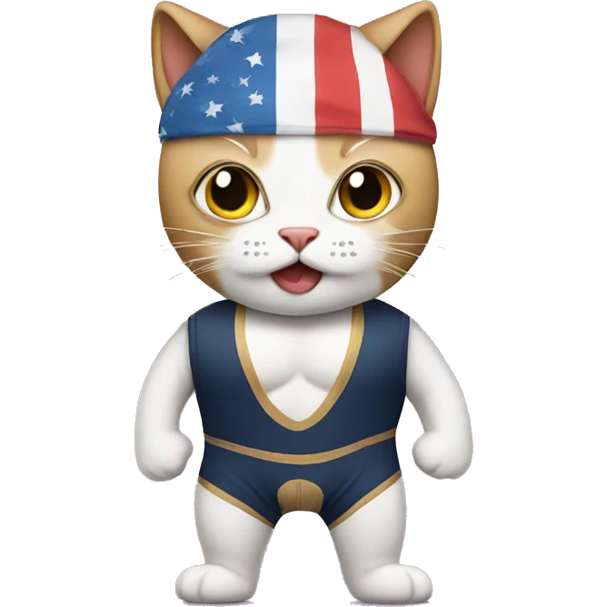 cat dressed as a professional wrestler emoji