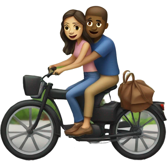 Girl riding her husband around town emoji