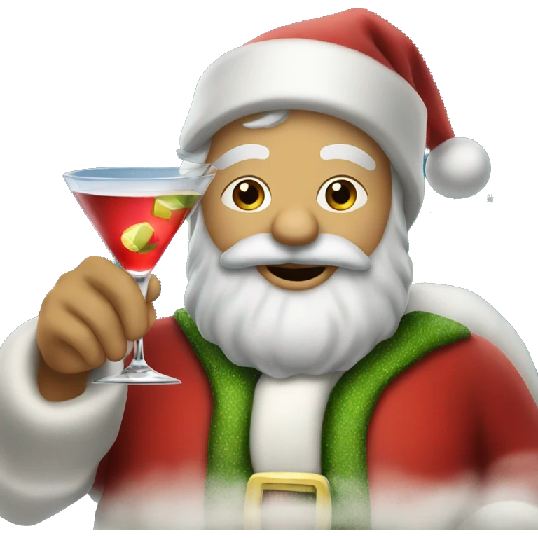Santa Claus drinking martini emoji