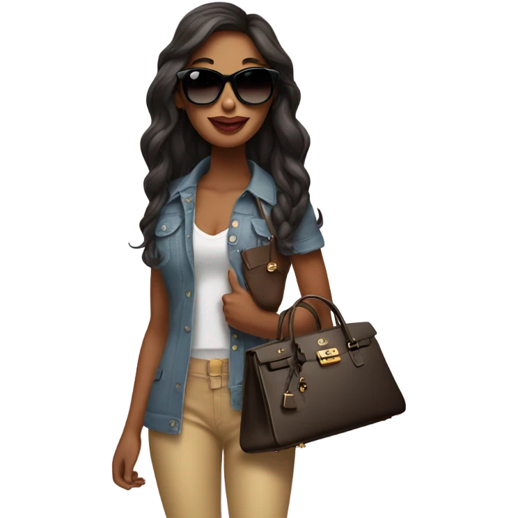 Sassy girl with sunglasses and a birkin  emoji