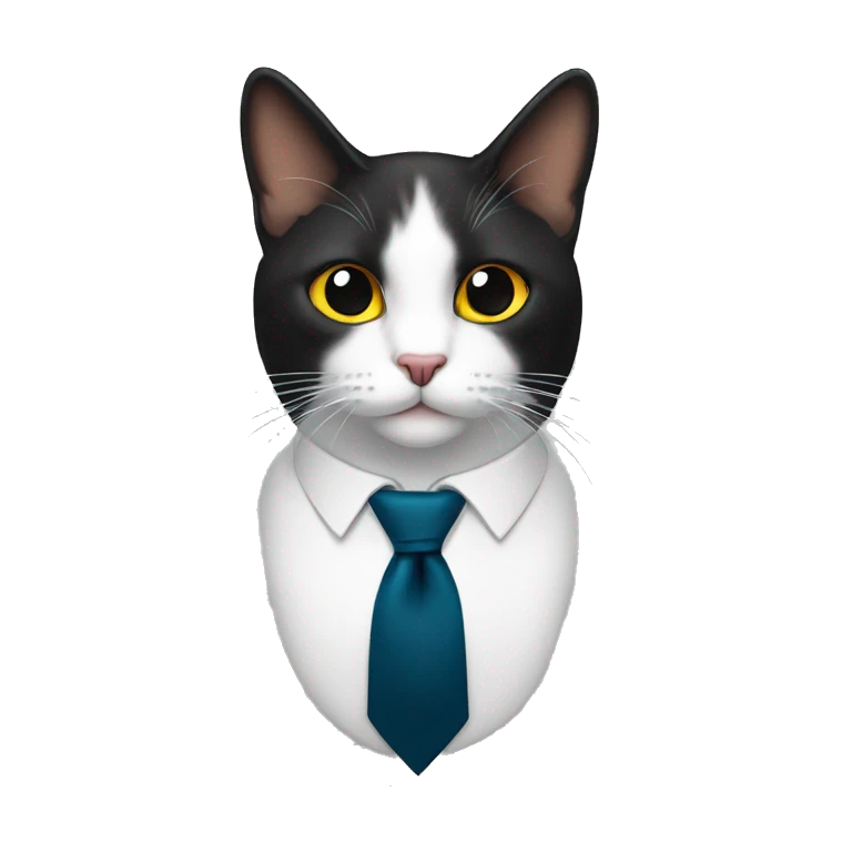 Gato negro con corbata  emoji