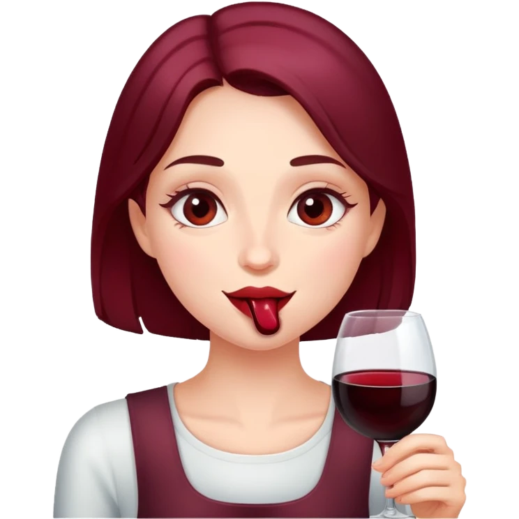 Girl gulping wine emoji