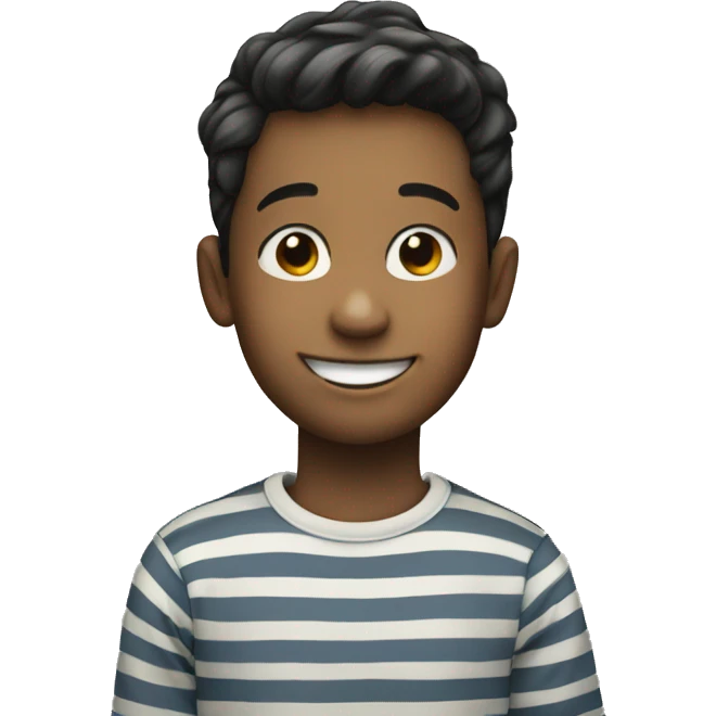 smiling boy in striped shirt emoji