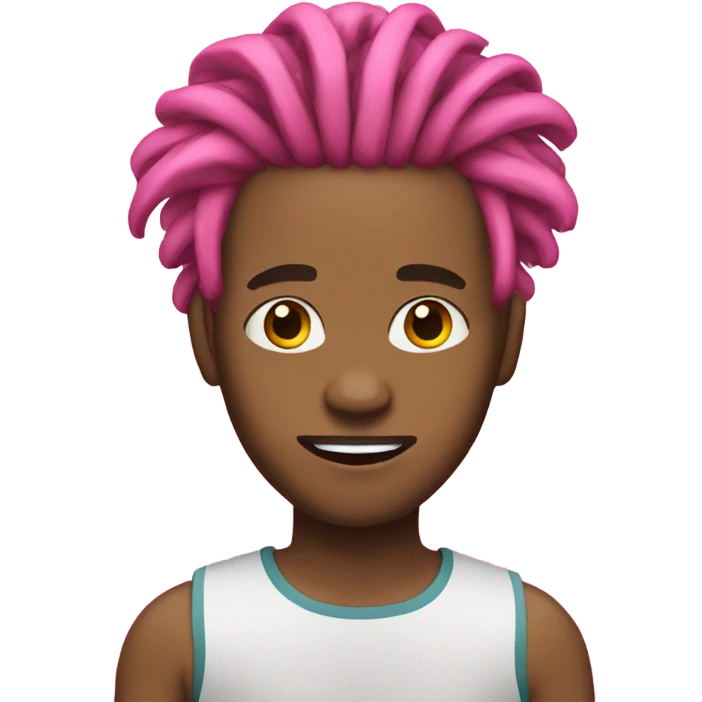 blasian man with pink dreads emoji