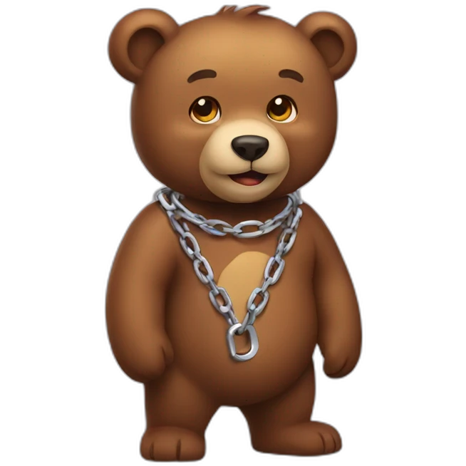 bear wearing a chain 3/4 view emoji