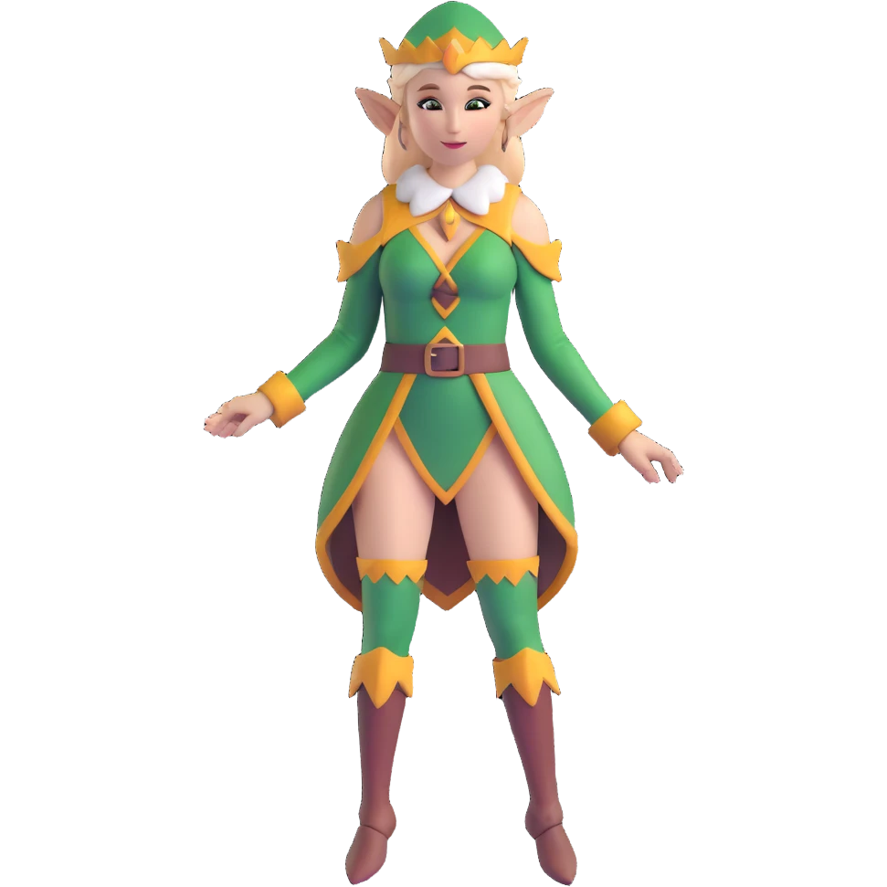female elf portrait with body, elegant fantasy outfit emoji