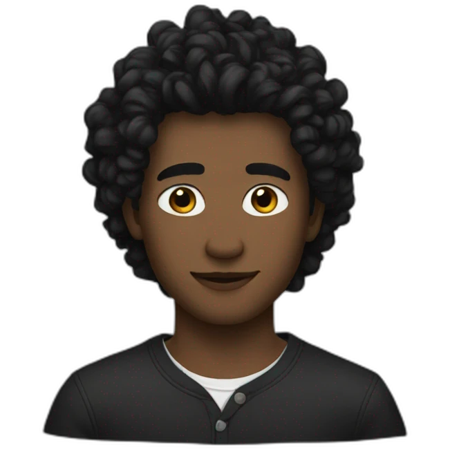 isak with black long hairs emoji