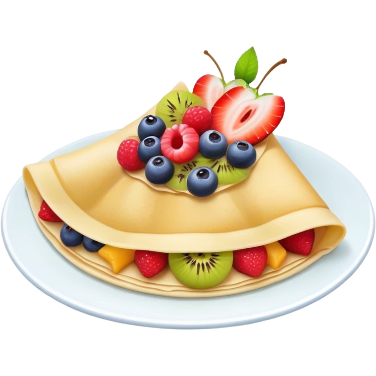 Crepe with fruit toppings in emoji style emoji