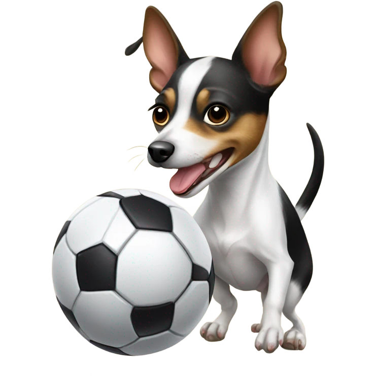 Rat terrier playing soccer emoji