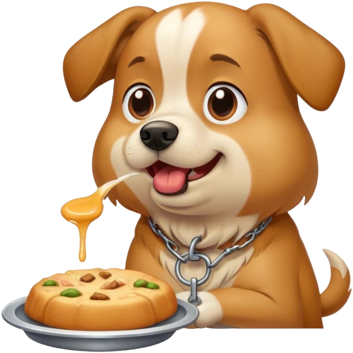 Dog drooling over food emoji