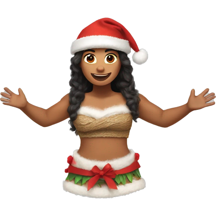 moana christmas hat open arms emoji