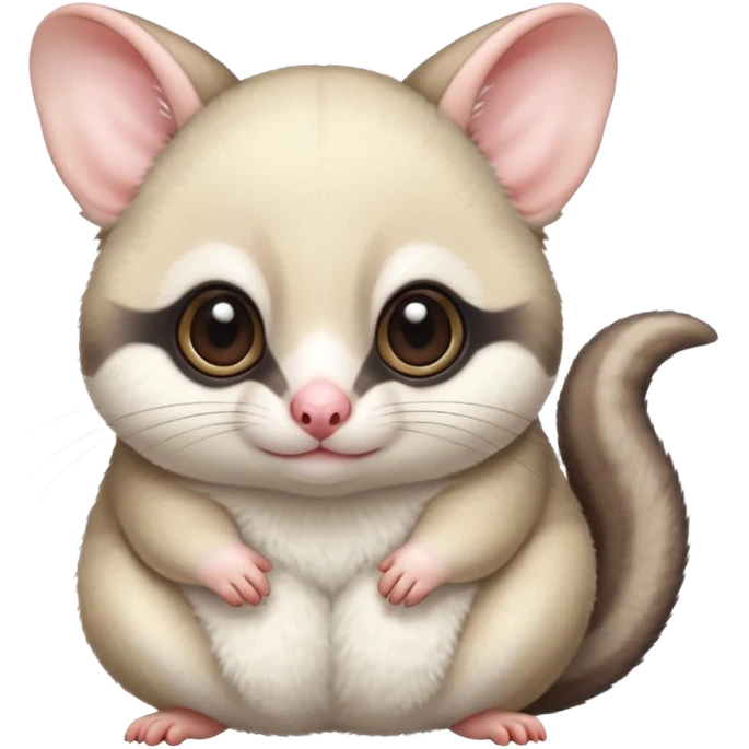 Fat and cute Japanese sugar glider  white emoji