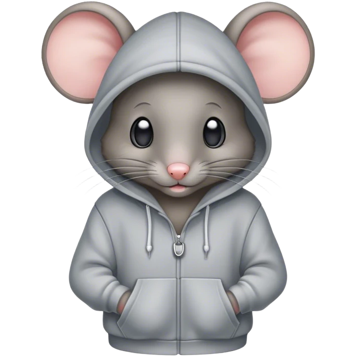 Mouse wearing hoodie emoji