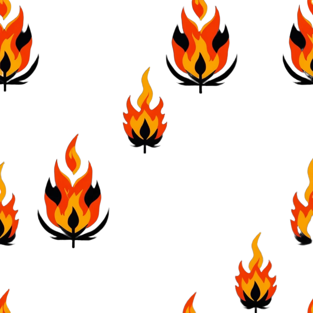 bush burning with orange and red flames emoji