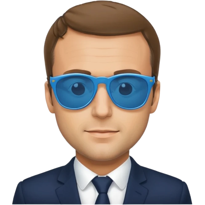 Emmanuel macron with blue sunglasses emoji