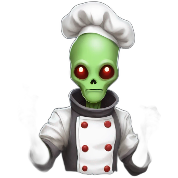 alien chef scifi roguelike rpg style inspired by slay the spire digital art emoji