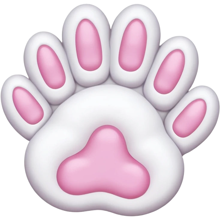 Furry white Cat paw with six toes emoji