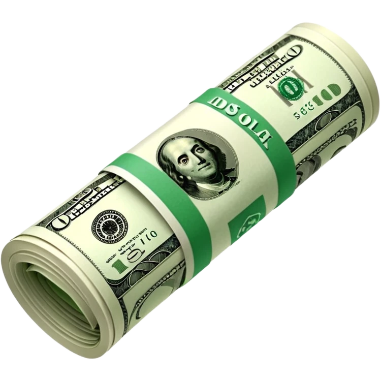 Money that is like a tube One dollar emoji