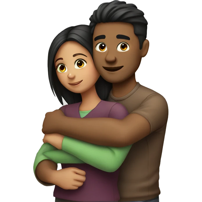 girl hugging a guy emoji