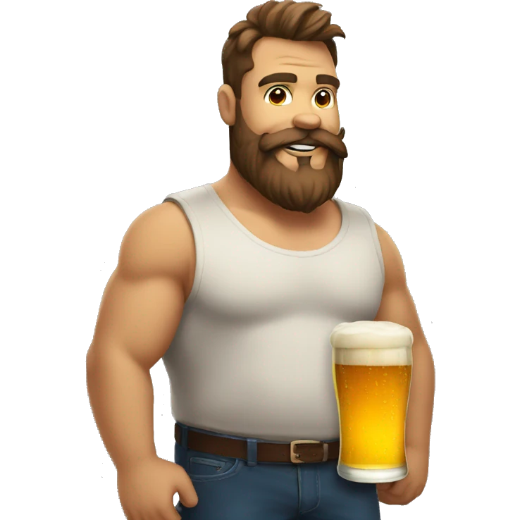 Big guy, beard , beer emoji