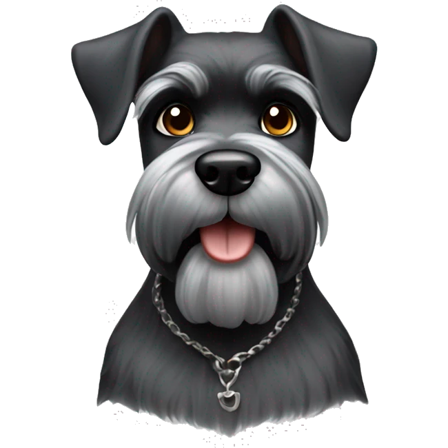 Schnauzer with black beard  emoji