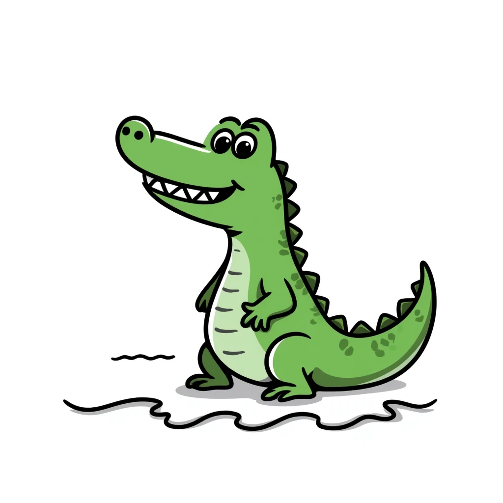 A green crocodile emoji